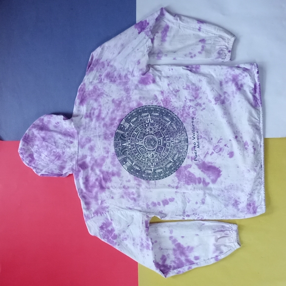 Puerto Vallarta Mexico Aztec Tie-dye Zip-Up Jacket - Picture 6 of 8